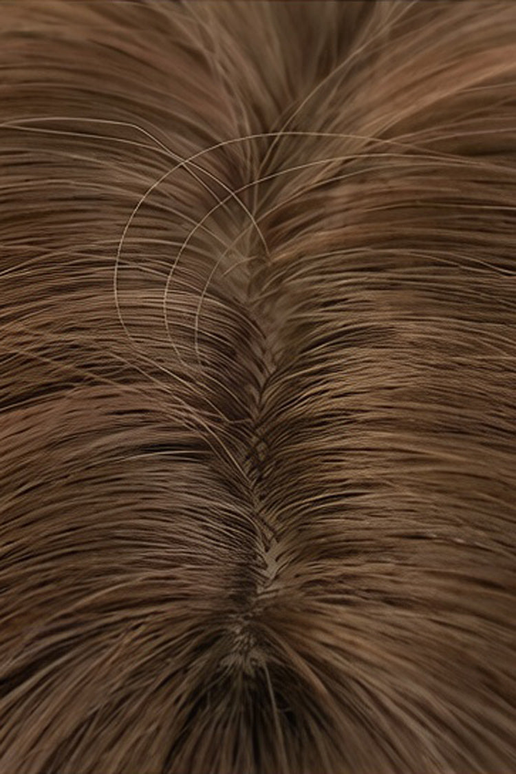 Caramel Warm Brown Korean Wool Curly Sweet Lolita Wig with Full Air Bangs - Product - 4