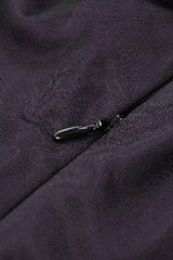 Purple Sheer Lace Square-Cut Collar Double-Layered Long Flared Sleeves  Lace-Up Women's Gothic Maxi Dress - Product - 17