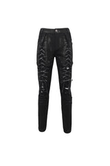Black Personalities Strappy Distressed Men's Punk Pants - Product - 7