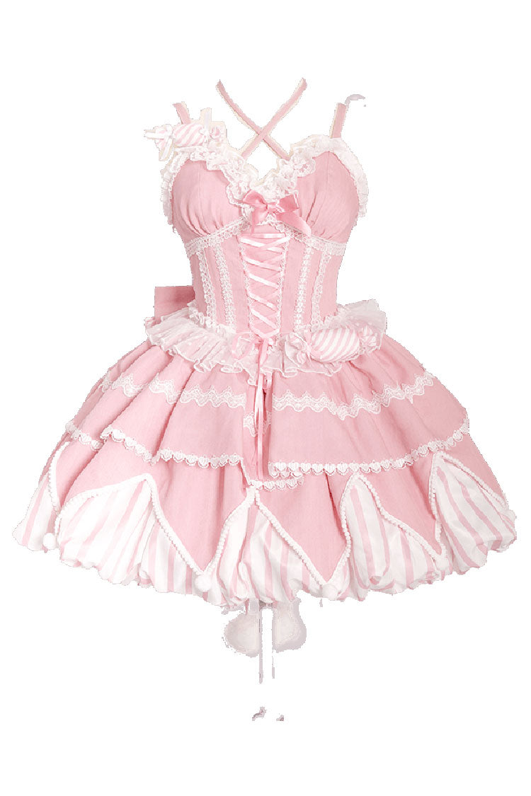 Sweetheart Gummies, ärmellos, mehrlagig, mit Schleife, süß (Kleid einzeln), Detailansicht 6
