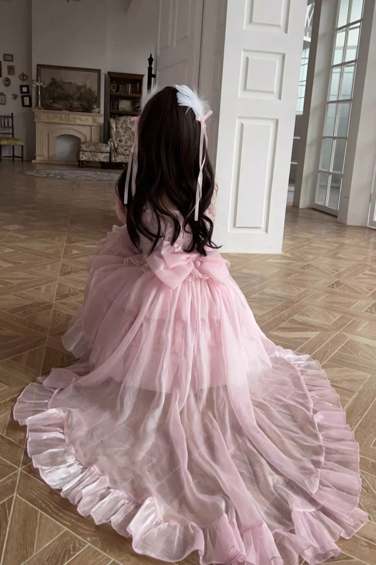 Pink Sleeveless Multi-layer Ruffle Bowknot Sweet Lolita Jsk Dress - Product - 2