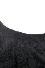 Black Women's Gothic V Collar Long Flared Sleeves Lace Patchwork Blouse - Product - 16