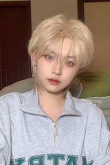 Platinum Natural Short Hair Medium Haircut Prince Ouji Wig - Product - 2