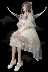 Purple [Spring of Boliya] Long Sleeves Multi-Layered Ruffle Bowknot Lace Lace-Up Sweet Princess Lolita Dress - Product - 8