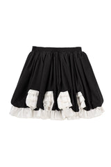 Black/White [Candy Cane] Sleeveless Printed Ruffled Bow Gothic Lolita Skirt Full Set - Skirt(Only) - 17