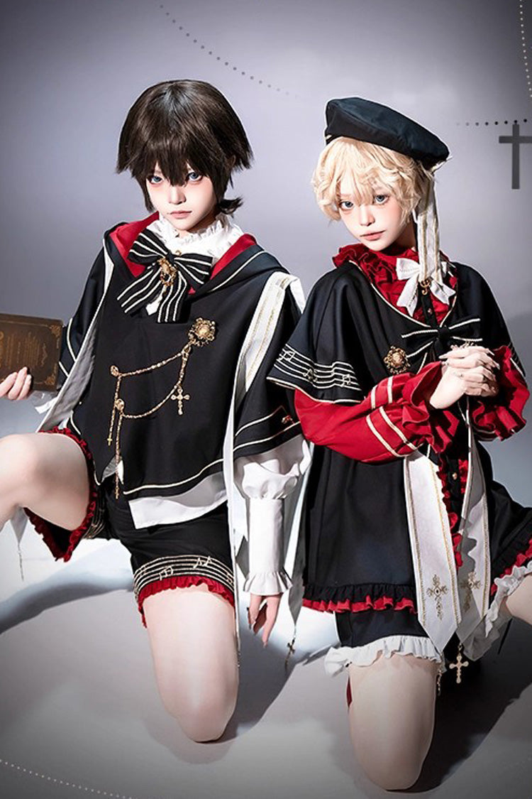 Black [The Choir of The Church] Ouji Fashion Gothic Prince Lolita Set (Older Brother Version) - Product - 7
