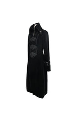 Black Retro Stand Collar Stage Costume Women's Gothic Coat - Product - 7