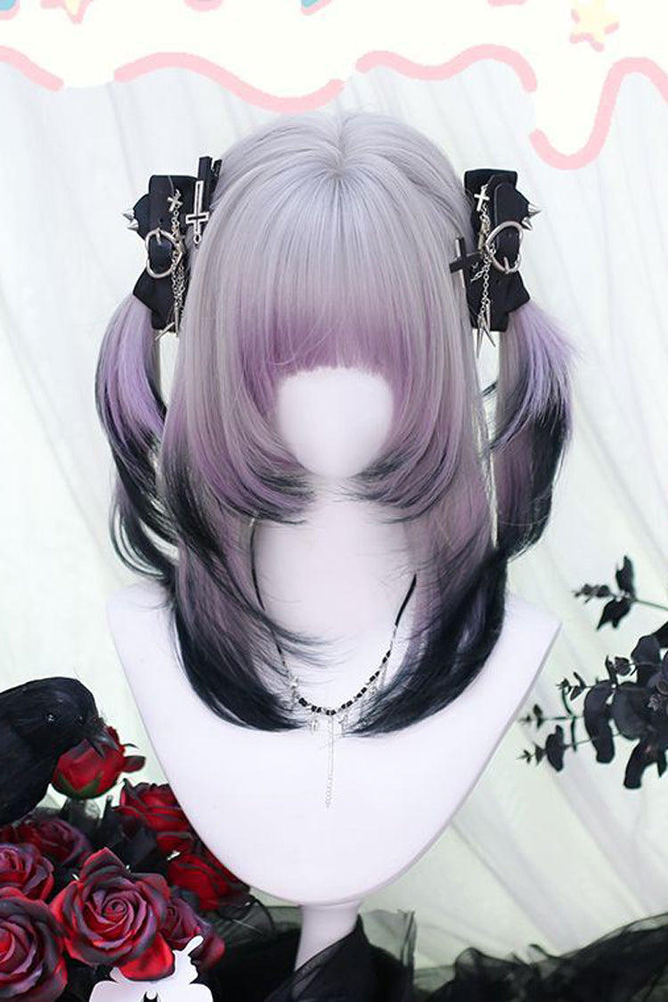 Purple Gradient Air Bangs Sweet Lolita Short Wigs - Product - 2