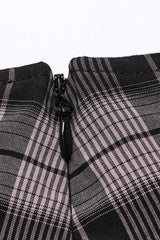 Plaid Print Stitching Mesh Women's Steampunk Skirt 2 Colors - Product - 15