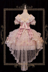 Pink [Girls' Day] Short Sleeves Multi-Layered Ruffle Bowknot Lace Sweet Lolita Dress 2 Versions - Product - 7