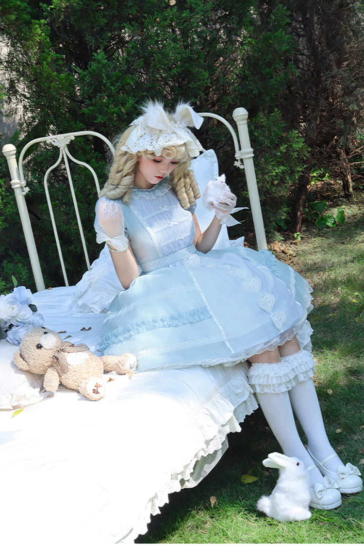 Wish Heart Short Sleeves Cardigan Bowknot Sweet Princess Lolita Jsk Dress 2 Colors - Product - 14