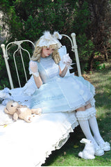 Wish Heart Short Sleeves Cardigan Bowknot Sweet Princess Lolita Jsk Dress 2 Colors - Product - 14