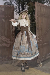 Pirate Series Navigation Treasure Hunting Guide Stand Collar Embroidery Lolita Blouse 3 Colors - Product - 5