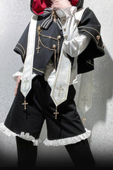 Black [The Choir of The Church] Ouji Fashion Gothic Prince Lolita Set (Older Brother Version) - Product - 9