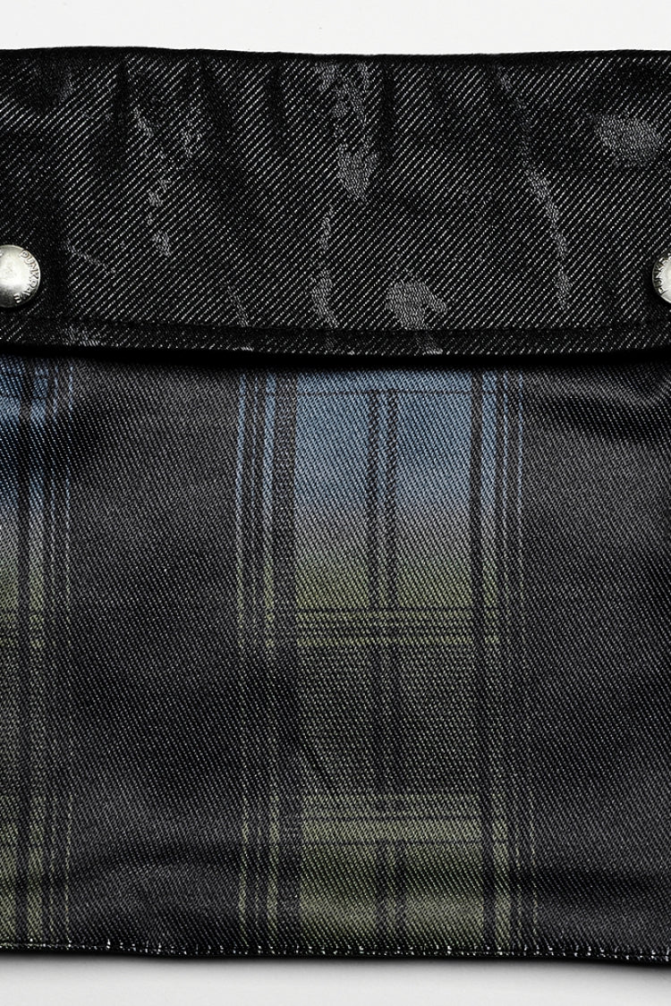 Plaid Print Gradient Stitching Adjustable Waist Men's Steampunk Skirt 2 Colors - Product - 5