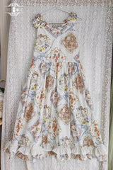 Cat Rose Tea Sleeveless Print Ruffle Bowknot Sweet Lolita Jumper Dress Version2 3 Colors - Product - 2