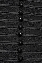 Black Stand Collar Long Puff Sleeves Jacquard Lace Women's Gothic Blouse - Product - 6