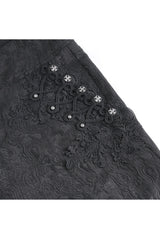 Black Jacquard Embroidery Men's Gothic Pants - Product - 10