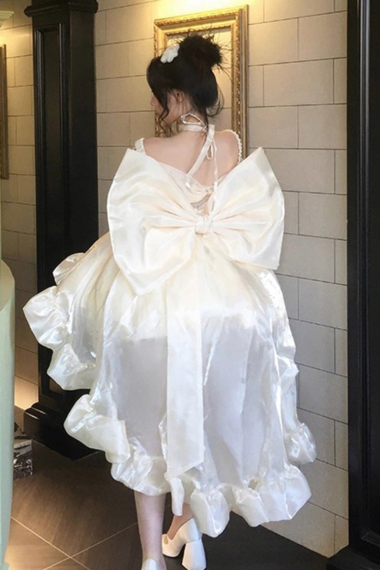 Gold [Proxima Centauri] Off Shoulder Ruffle Bowknot Sweet Princess Lolita Dress - Product - 8