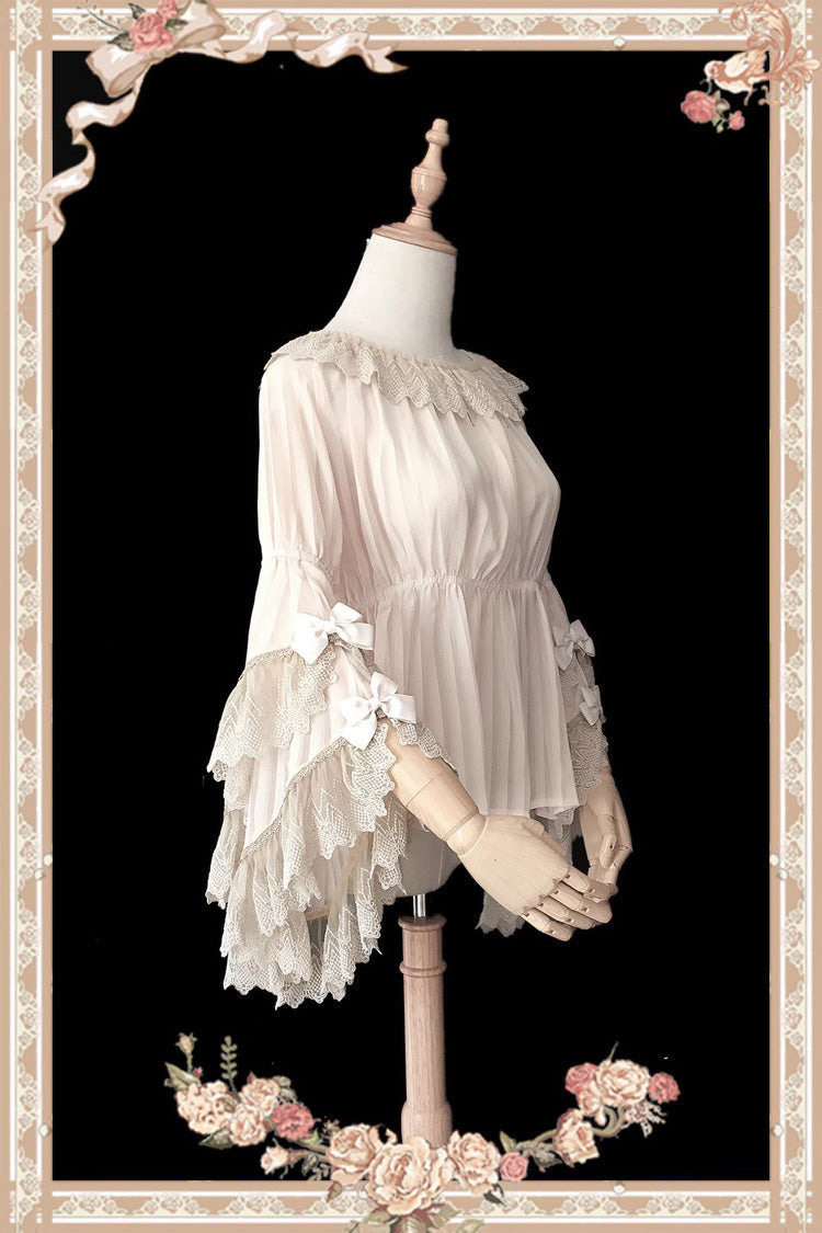 Fairytale Ball Party Big Hime Sleeves Chiffon Sweet Lolita Blouse 3 Colors - Product - 5