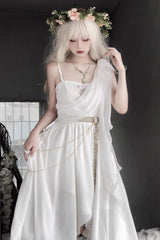 White Sleeveless Tears of Themis Greek Style Gothic Lolita Jsk Dress - Product - 2