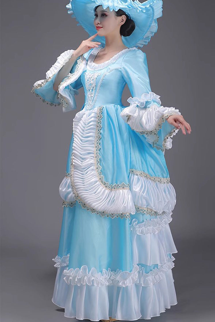 European Style Long Sleeves Multi-layer Ruffle Classic Elegant Princess Victorian Dress 3 Colors - Product - 9