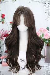 Brown Moon Lace Curly Sweet Lolita Long Wig - Product - 2