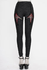 Black Gothic Laced Up Sexy Knit Leggings Womens Pants - Product - 2