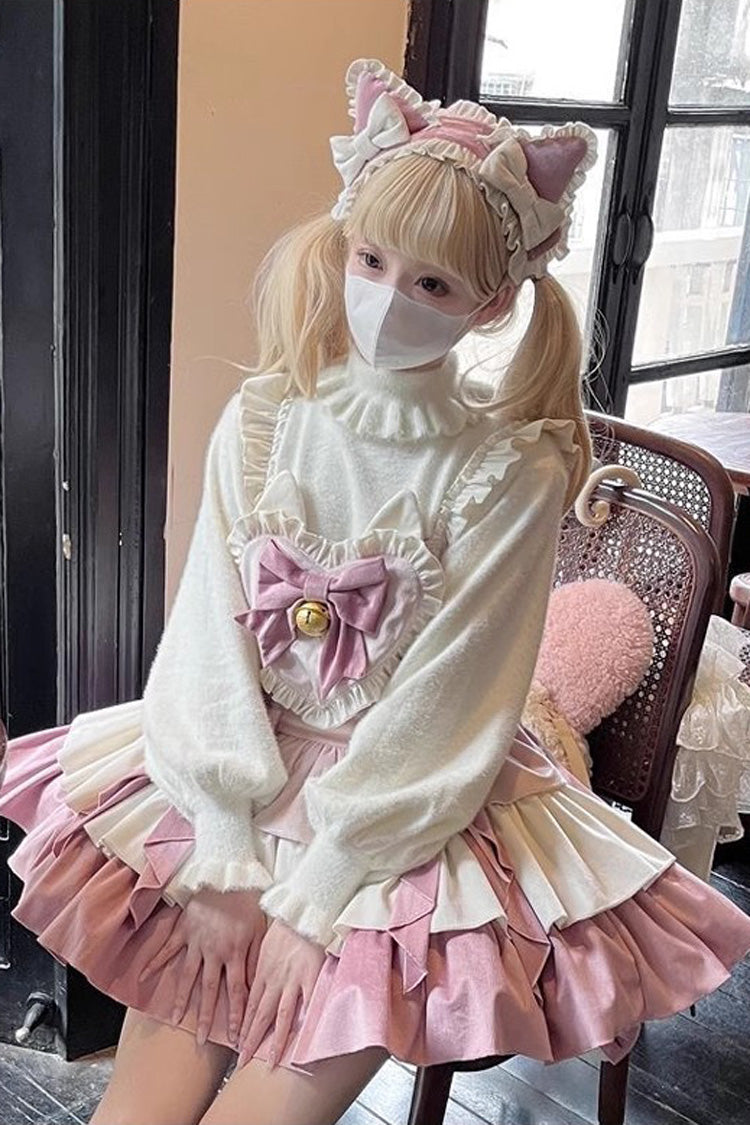 Pink Gradient Triple-Layered Ruffle Bowknot Sweet Princess Lolita Jsk Dress - Product - 5