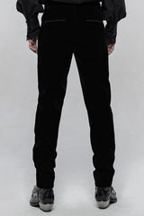 Black Buttons Embroidery Men's Gothic Straight Leg Pants - Product - 3