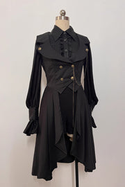 Black [Moonstone] Sleeveless Ruffle Ouji Gothic Prince Lolita Long Vest - Black - 1