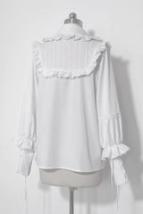 White Pure Color Rabbit Theater Ouji Lolita Blouse - Product - 2