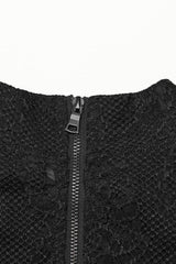Black Round Collar Long Sleeves Jacquard Symmetrical Rope Mens Gothic T-Shirt - Product - 7