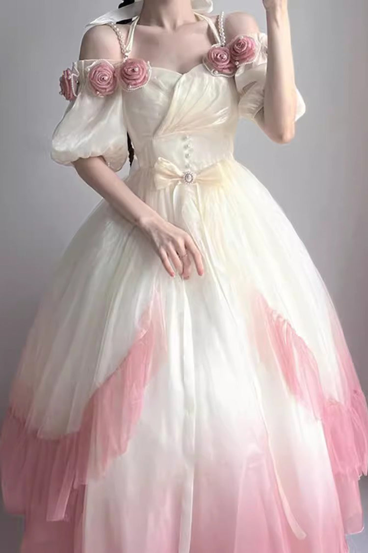 fiocco multicolore Plus Size Elegante principessa dolce (solo abito) vista frontale