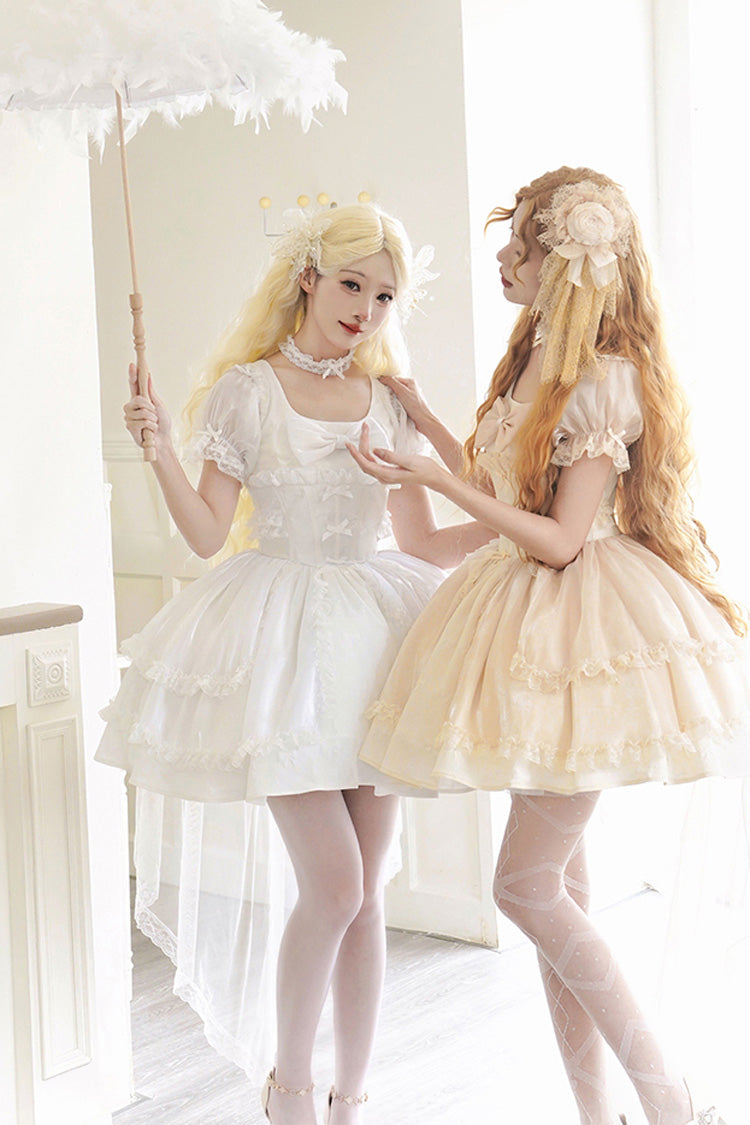 Moonlight Symphony Cardigan Bowknot Sweet Elegant Princess Lolita Jsk Dress 2 Colors - Product - 5