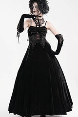 Black Tassels Hanayome Lace-Up Women's Gothic Slip Wedding Dress - Product - 5