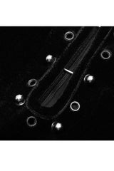 Black Velvet Mesh Stitching Elastic Women's Gothic Dress - Product - 8