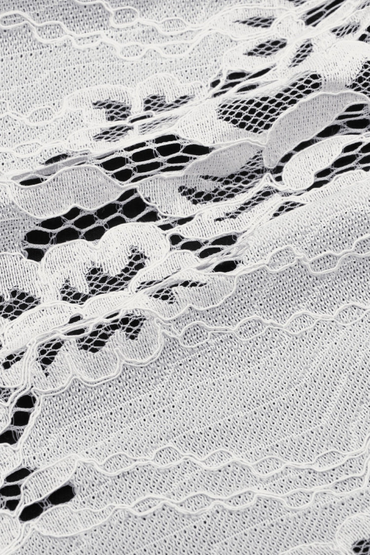 White Irregular Lace Splice  Multi-Layered Women's Gothic Skirt - Product - 18