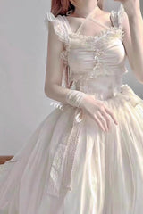 Spring Confession Ruffle Bowknot Mesh Sweet Lolita Jsk Dress (Long and Short Version) 2 Colors - Product - 5