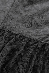 Black Sleeveless Multi-Layered Lace Women's Gothic Fishtail Slip Dress Graduation Dress - Product - 17