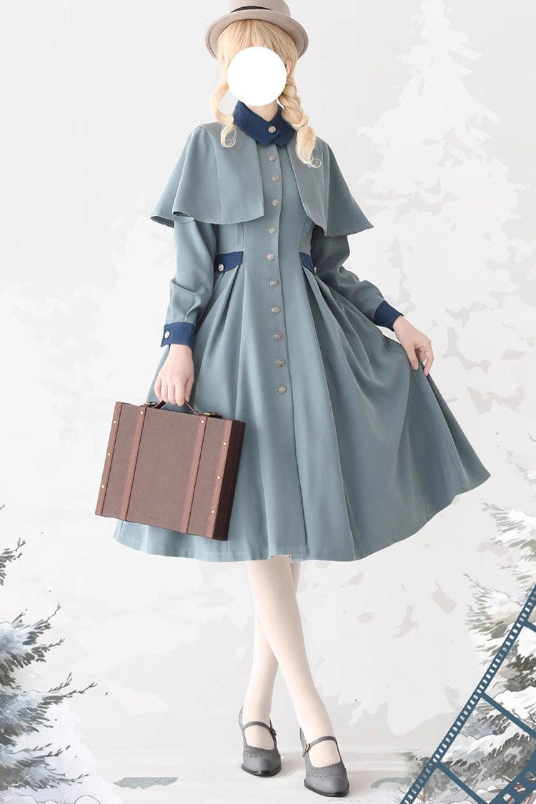 [Cedar Forest] Long Sleeves Cardigan Classic Vintage Elegant Lolita Coat 3 Colors - Grey/Blue - 1