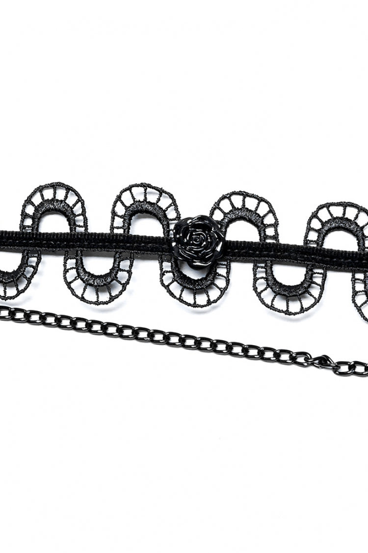 Black Rose Snakelike Hollow Women's Gothic Choker - Product - 5