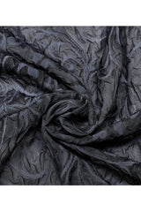 Gray Punk Chiffon Ruffle Stand Collar Wide Brimmed Lantern Sleeves Retro Relief Sculpture Embossing Men's Shirt - Product - 6