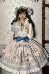Sea Salt Fairy Tale Doll Short Sleeves Print Ruffle Bowknot Sweet Lolita Dress 2 Colors - Product - 12