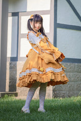 Multi-Color Long Sleeves Ruffle Embroidery Bowknot Sweet Lolita Dress 3 Colors - Product - 5