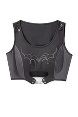 Black [Infinite Battlefield] Long Sleeves Printed Techwear Style Gothic Handsome Ouji Lolita Set - Vest(Only) - 15