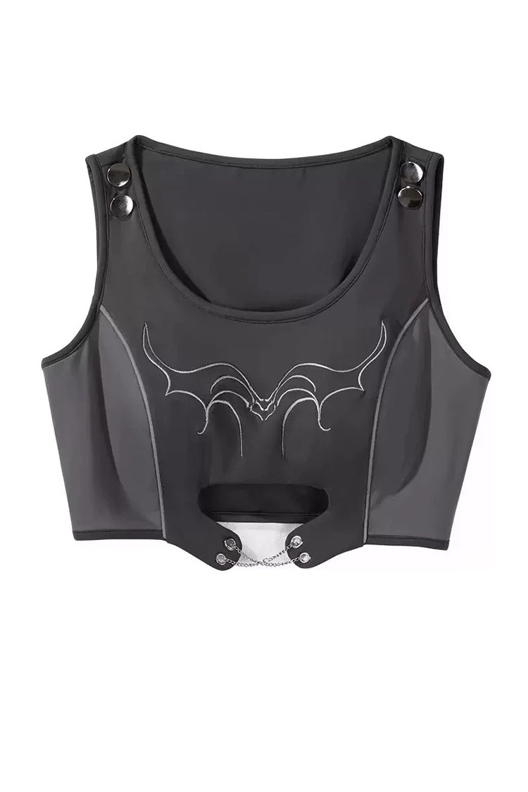 Black [Infinite Battlefield] Long Sleeves Printed Techwear Style Gothic Handsome Ouji Lolita Set - Vest(Only) - 15