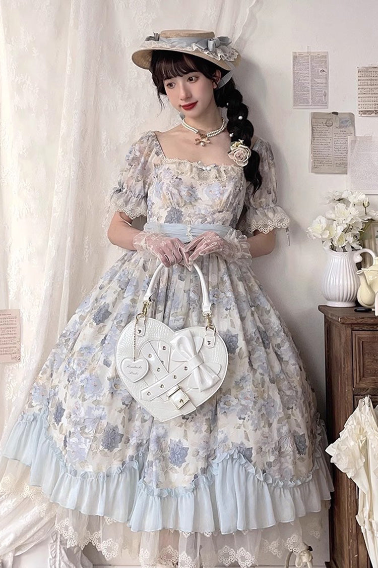 Witch Tea Break Heart Shaped Bowknot Buckle Gothic Lolita Bag 2 Colors - Product - 4
