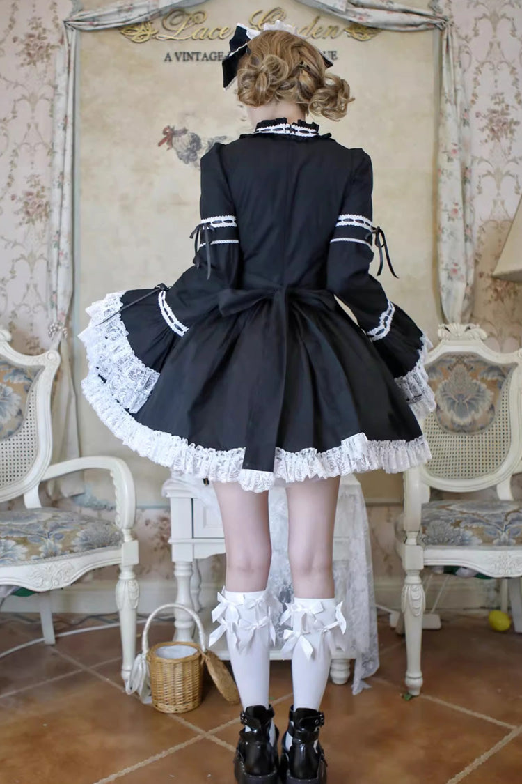 [Miss Rella] Short Sleeves Multi-Layered Ruffle Cardigan Bowknot Lace-Up Sweet Lolita Dress 9 Colors - Product - 6