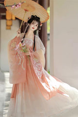 Embroidery Women's Sweet Chinese Style Hanfu Dress Full Set 2 Colors - Product - 2